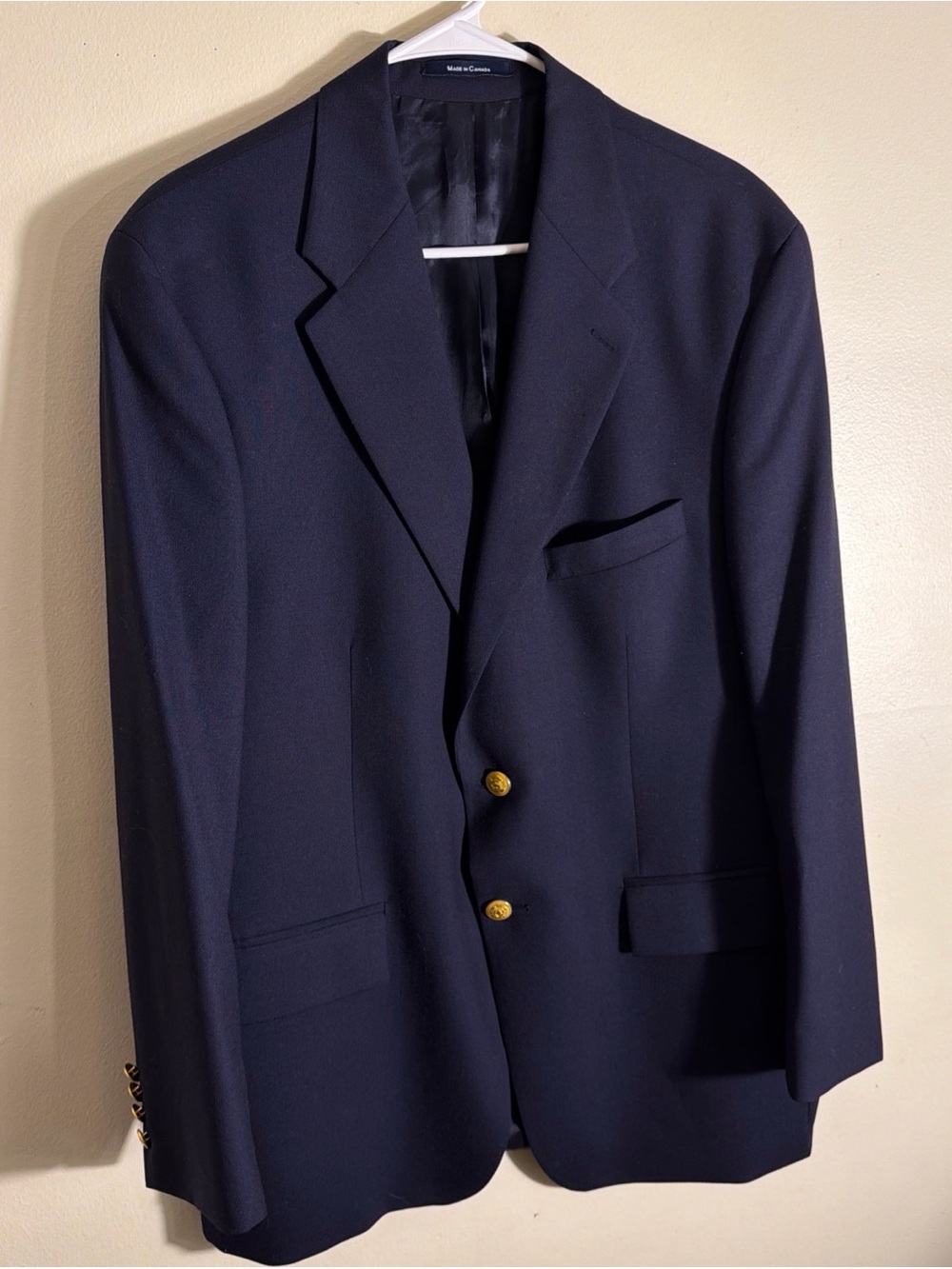 Polo University Club Mens Sports Coat Gold Buttons by Ralph Lauren Navy 44 Wool